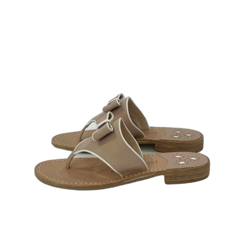 Jack Rogers Sandals Women’s Size 7.5 Color Pink White Giselle Bow Leather - Picture 6 of 10